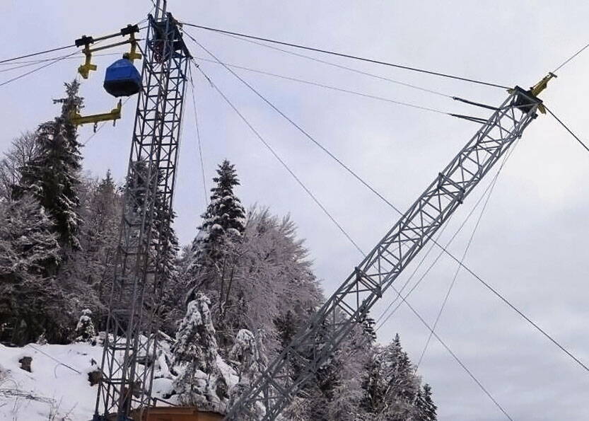 Die Erschliessung erfolgt hauptsächlich via Transportseilbahn. (Quelle: VonRotz & Wiedemar AG)