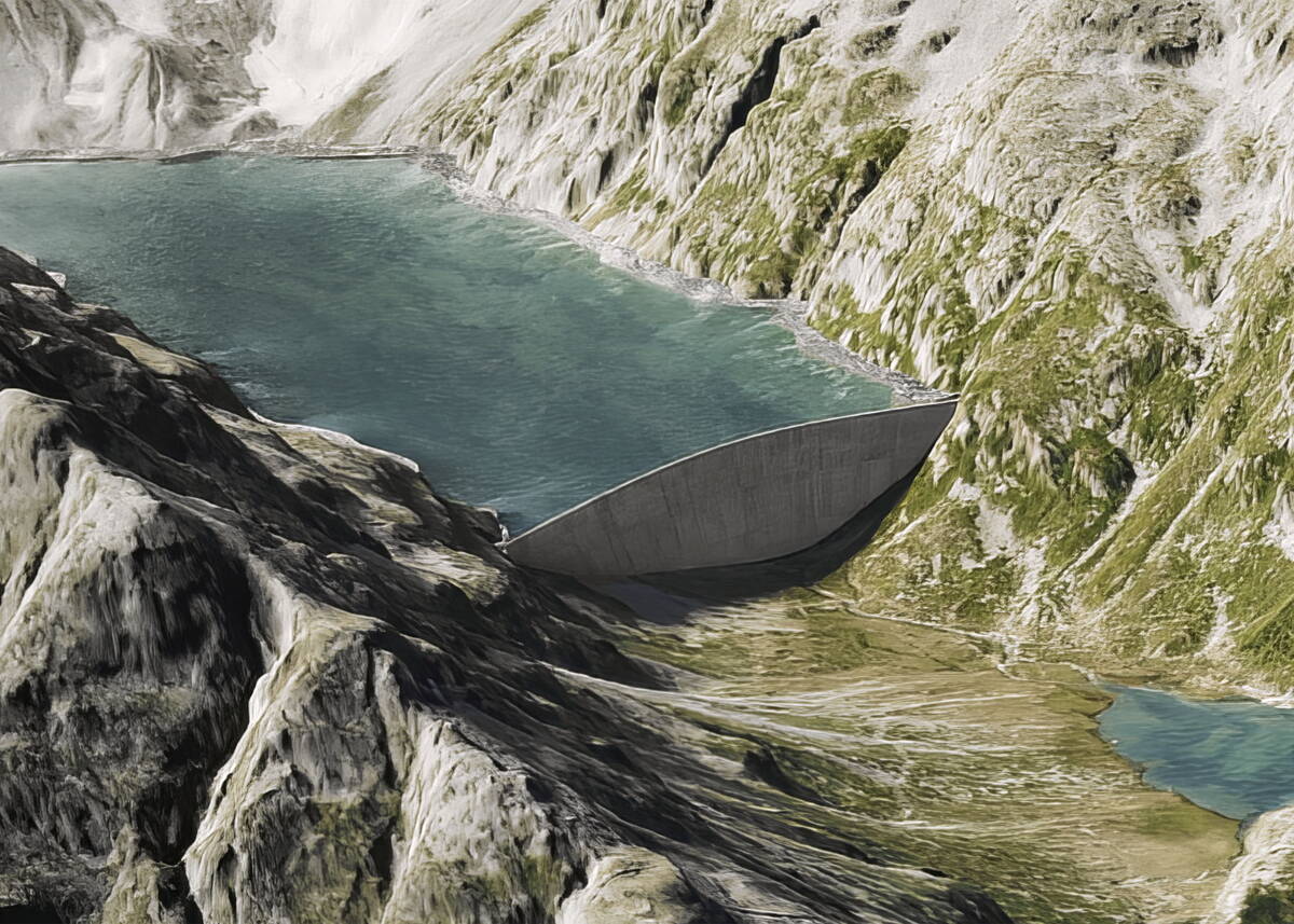 Der Chummensee – eine hocheffiziente Batterie für Solarstrom (Swisstopo, Nightnurse Images)